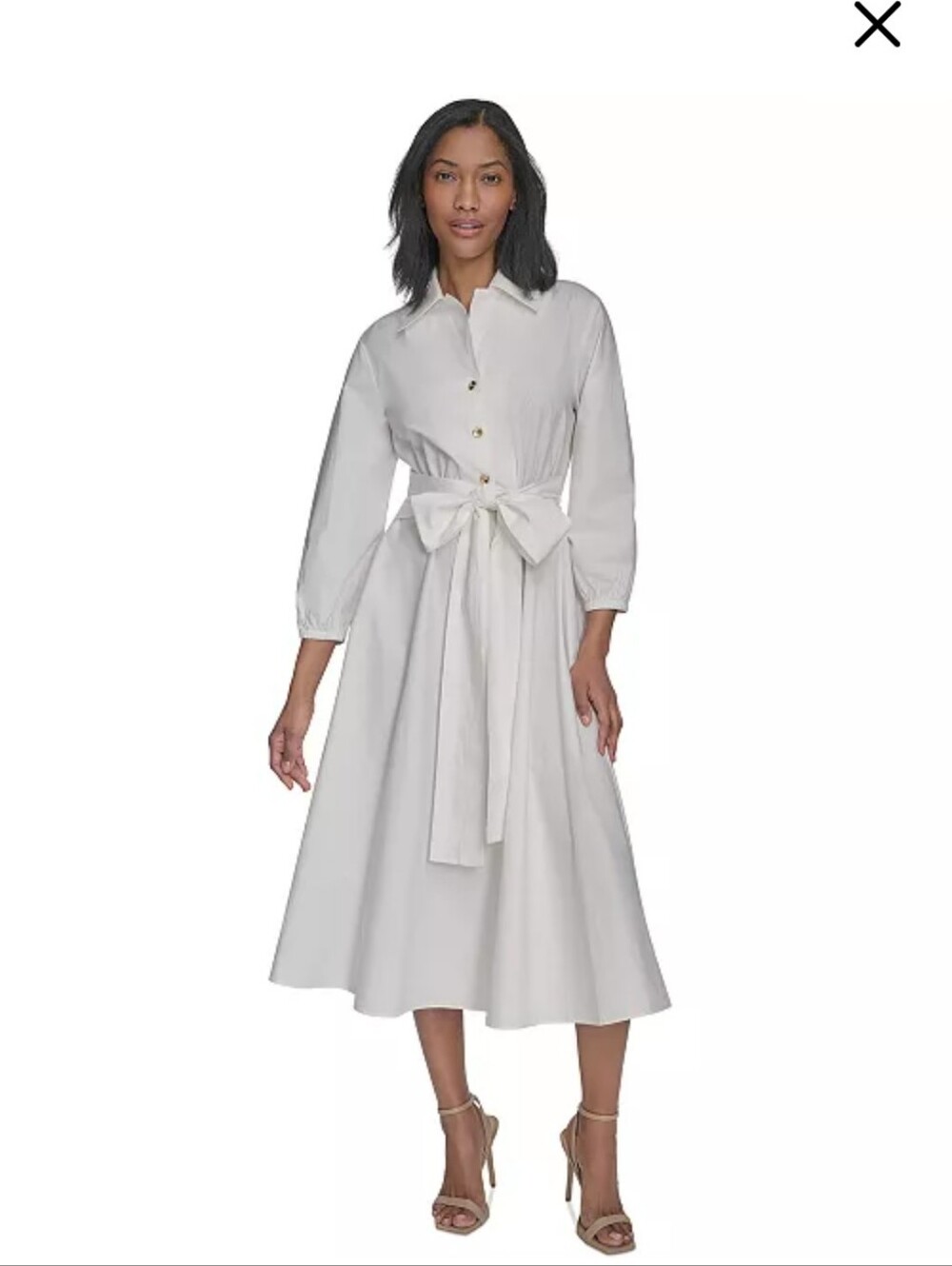 Halston NWT White Belted Shirt Maxi Dress Size 6 $149 Quiet Luxury